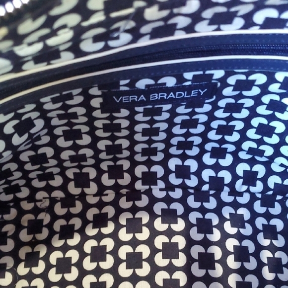 Vera Bradley Blue Satchel with Structured Design and Silver Hardware - Picture 5 of 10